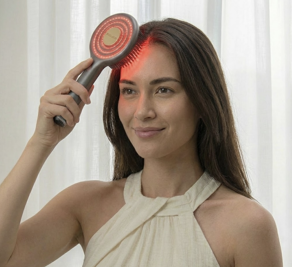 Escova LED Luz Vermelha 650nm para Couro Cabeludo RaizLume Pro