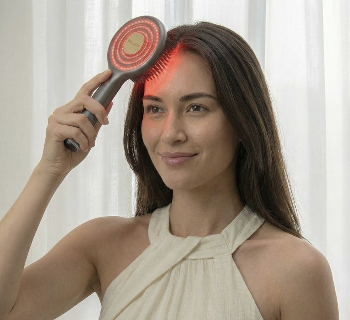 Escova LED Luz Vermelha 650nm para Couro Cabeludo RaizLume Pro